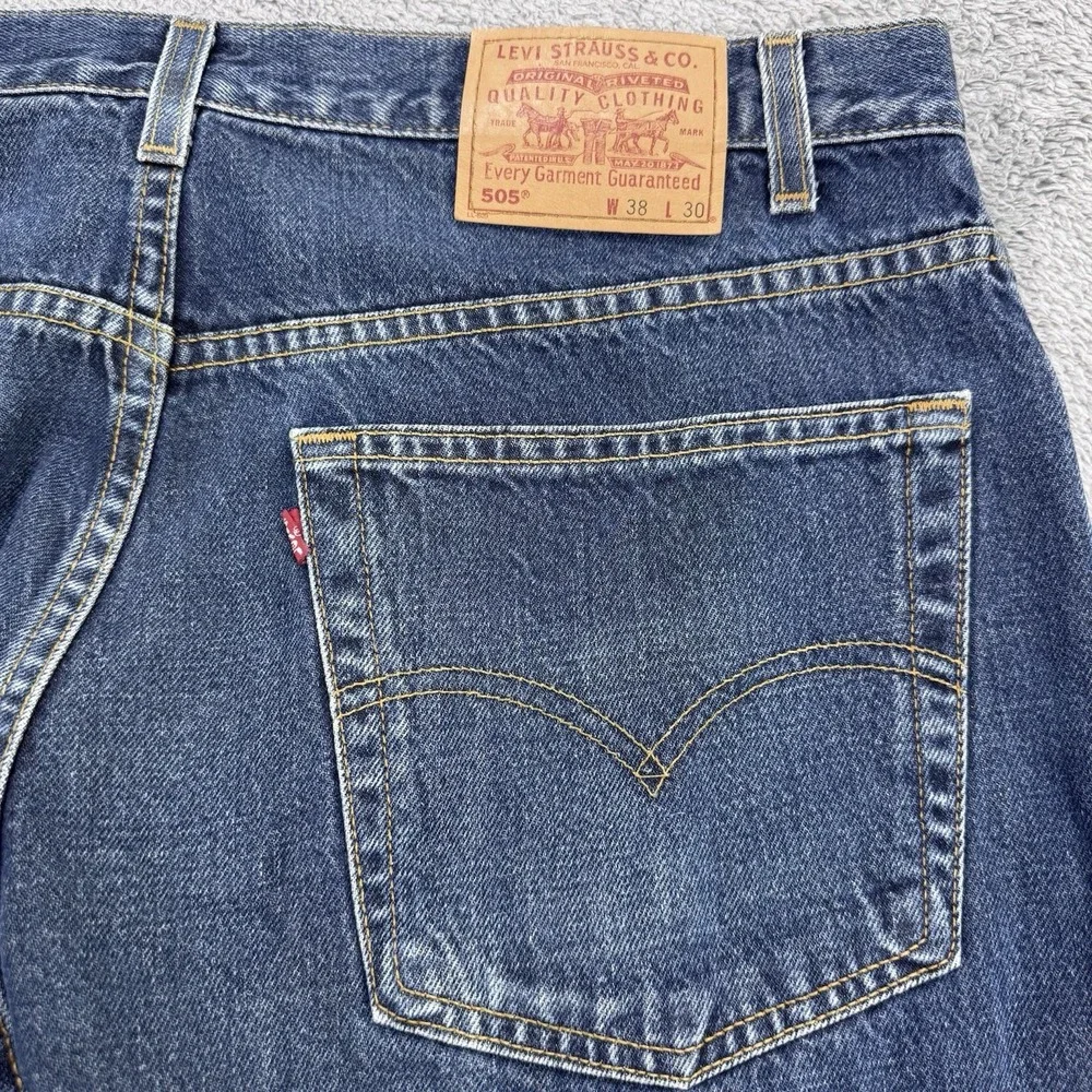 Levis 505 VTG Jeans Men 38x30 Blue Regular Straight Denim (99' VTG)‎